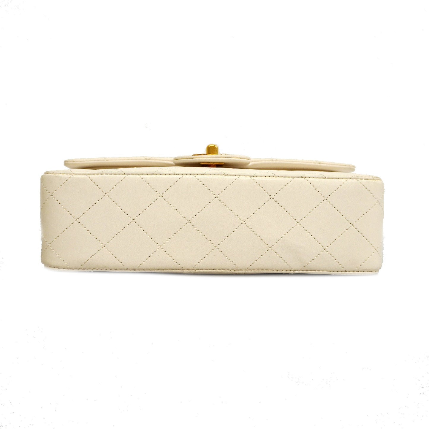 ChanelAuth  Matelasse W Flap W Chain Women's Leather Shoulder Bag White