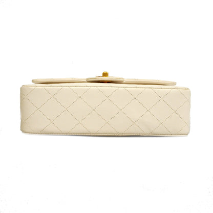 ChanelAuth  Matelasse W Flap W Chain Women's Leather Shoulder Bag White