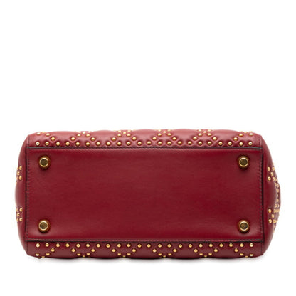 Christian Dior Red Color Wine Leather Handbag Shoulder Bag ()