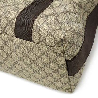Gucci Gg Plus Beige Dark Brown Pvc Leather Shoulder Bag