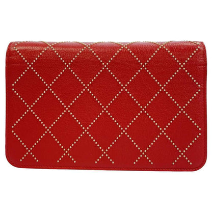 Chanel Chain Wallet Studs Coco Mark Leather AP0023 CHANEL