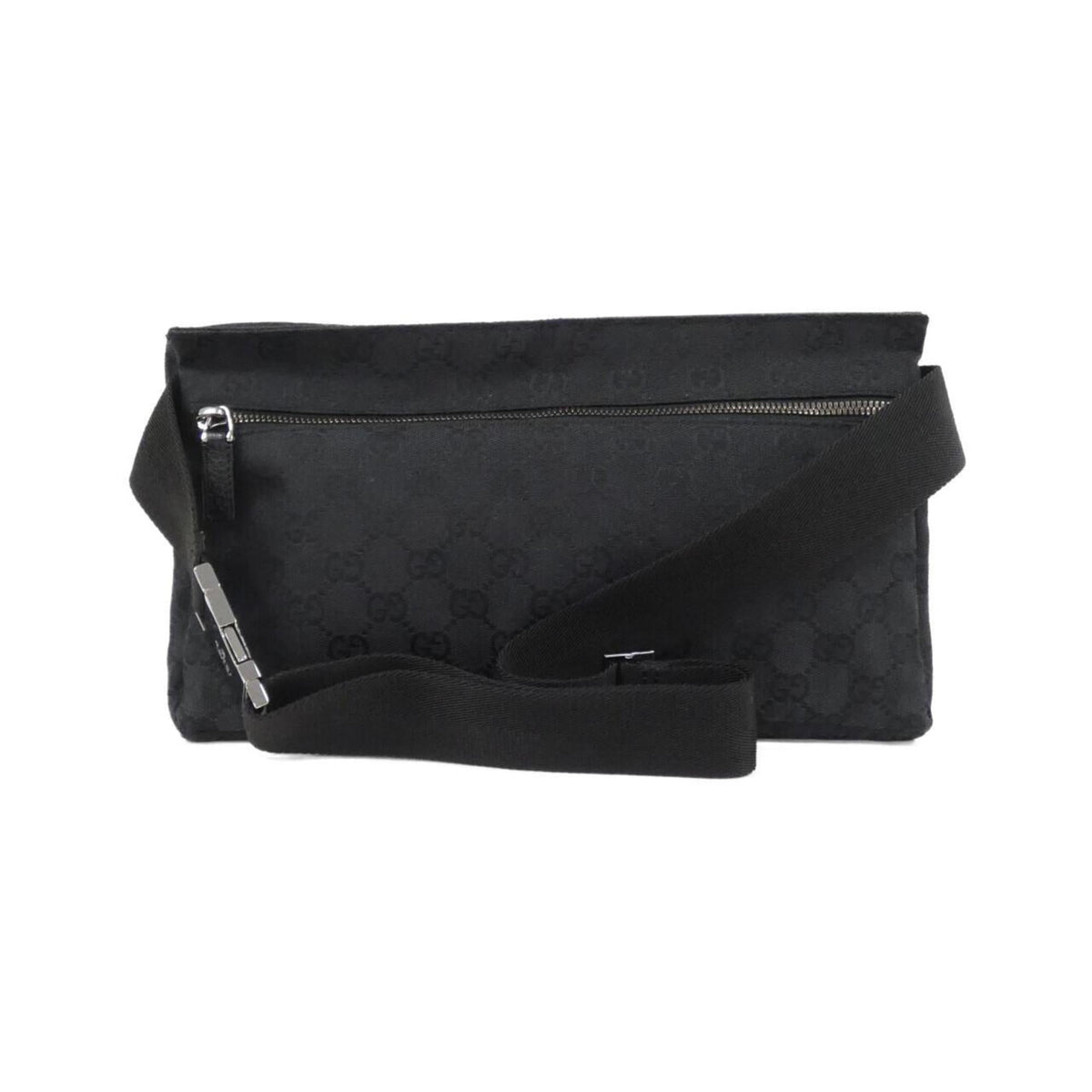 Gucci Black Gg Canvas Fanny Pack