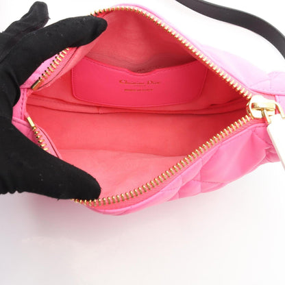 Christian Dior Pink White Leather Shoulder Bag ()