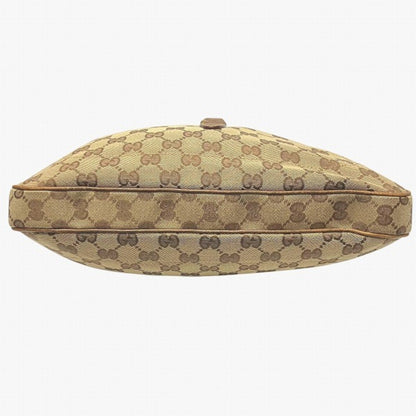 Gucci Brown Gg Canvas Leather Shoulder Bag
