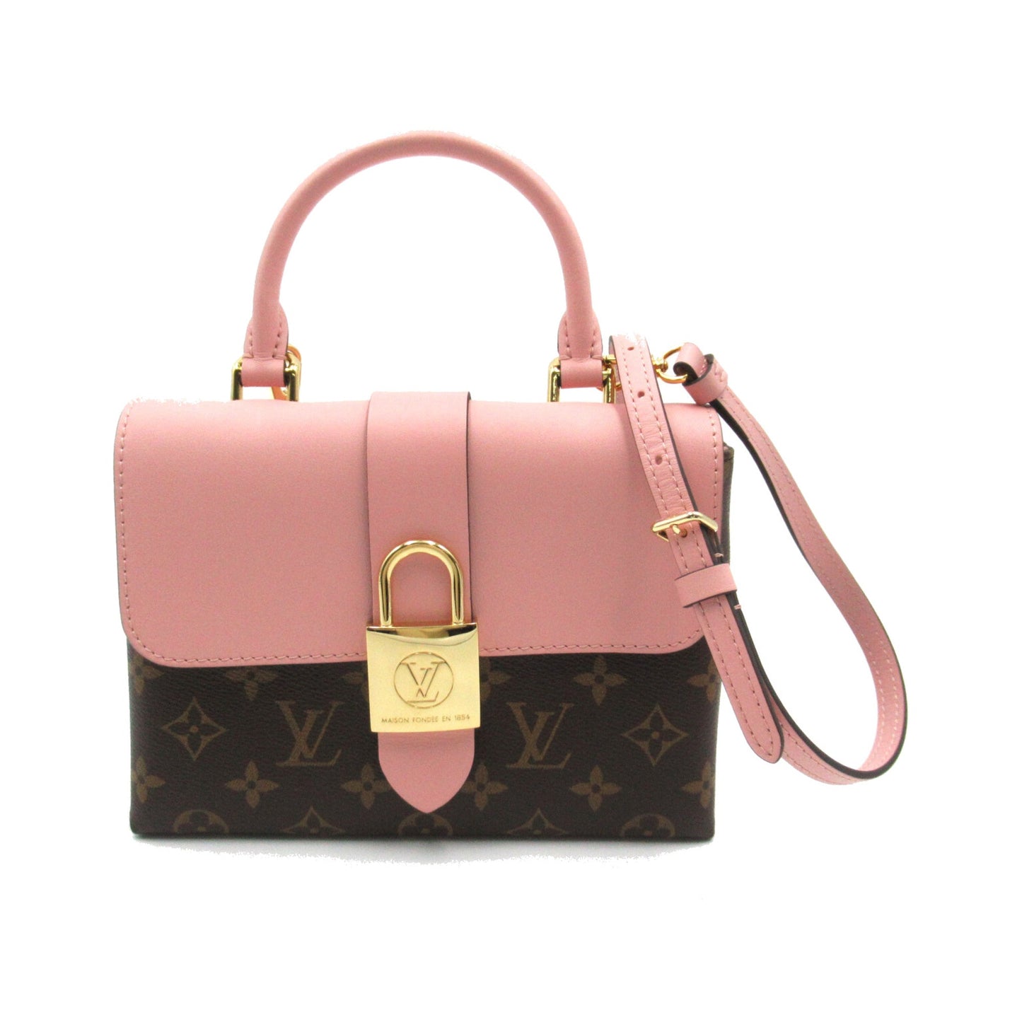 LOUIS VUITTON Rocky bb Brown Pink Rose poodle Monogram PVC coated canvas leather M44080