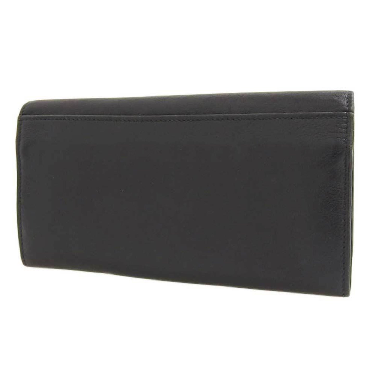 Celine bi-fold long wallet leather black with hook