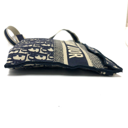 Christian Dior Navy Jacquard Shoulder Bag ()