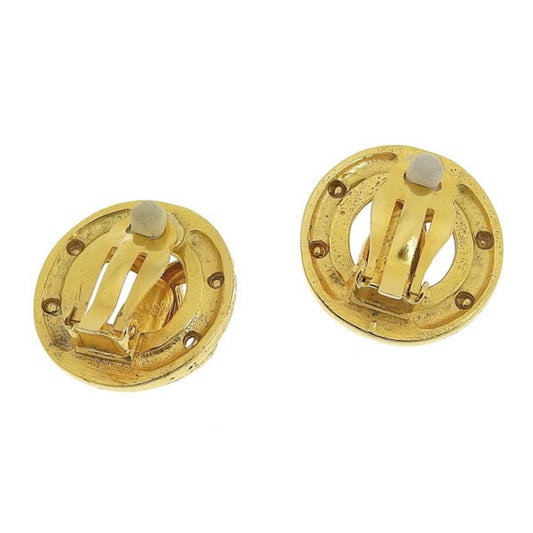 CHANEL Coco Mark Earrings Gold Metal