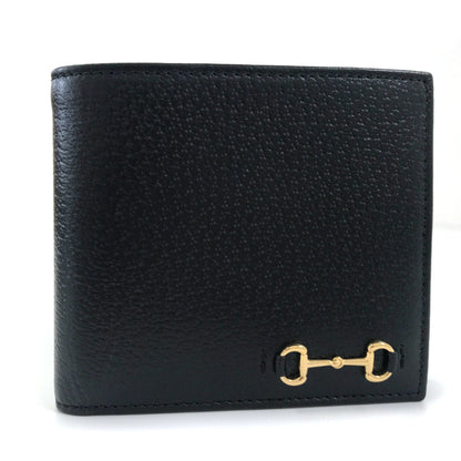 Gucci Folio Wallet with Horsebit Coin 700464 Leather Black Men's Gucci