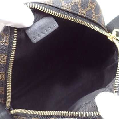 Celine Shoulder Bag Women's Black Brown PVC Leather