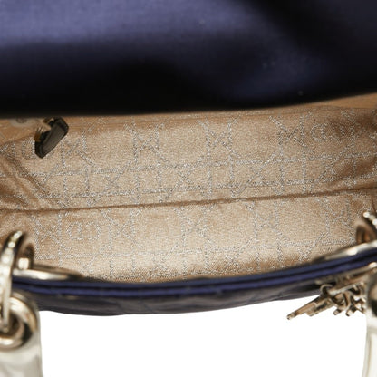 Christian Dior Navy Satin Plastic Handbag ()