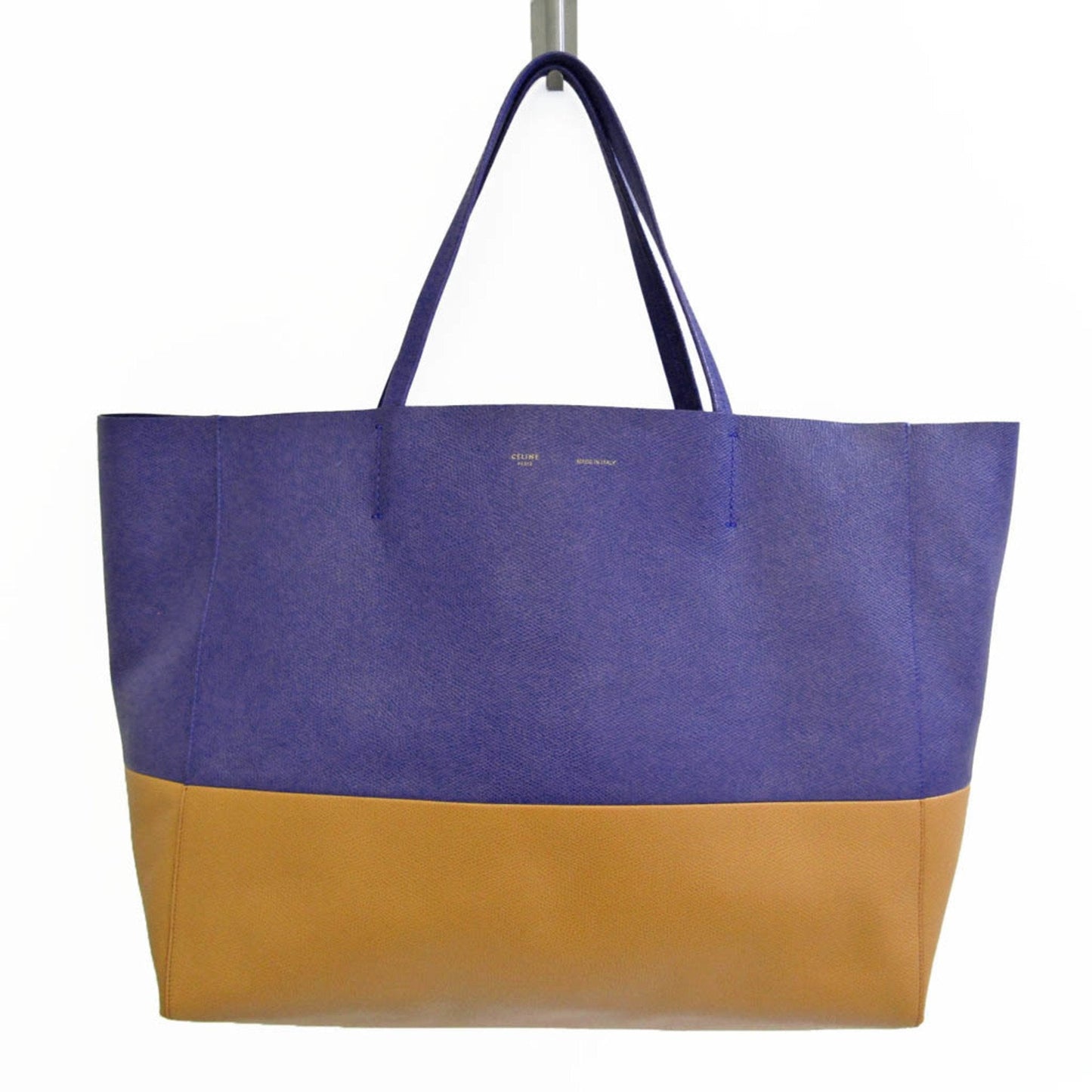 Celine HORIZONTAL BI CABAS 169263 Women,Men Leather Tote Bag Beige,Purple