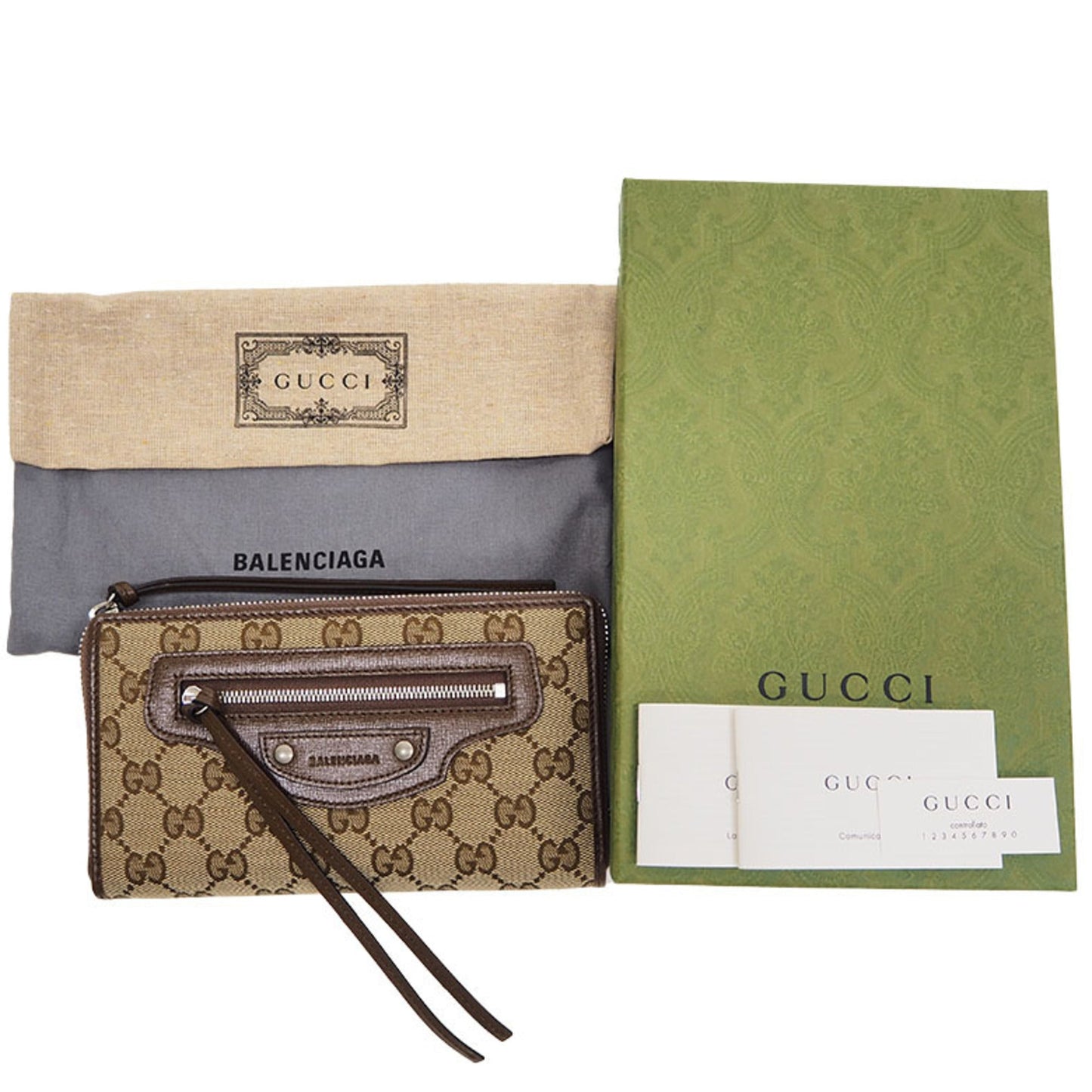 Gucci x Balenciaga The Hacker Project Neo Classic Zip Around 681710 Long Wallet Collaboration Ladies