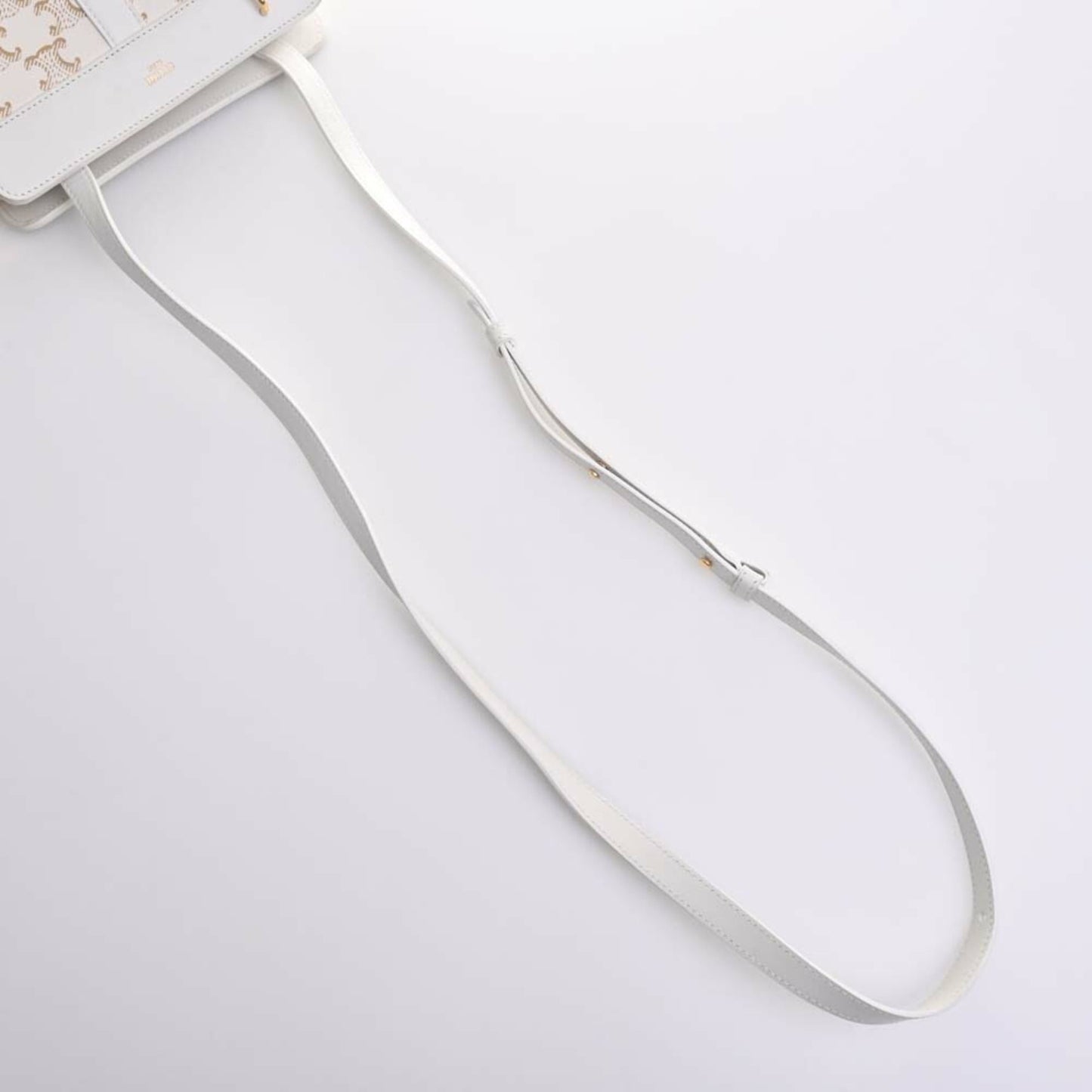 Celine Leather Triomphe Teen Hippo de France Shoulder Bag 191992CAA White Ladies
