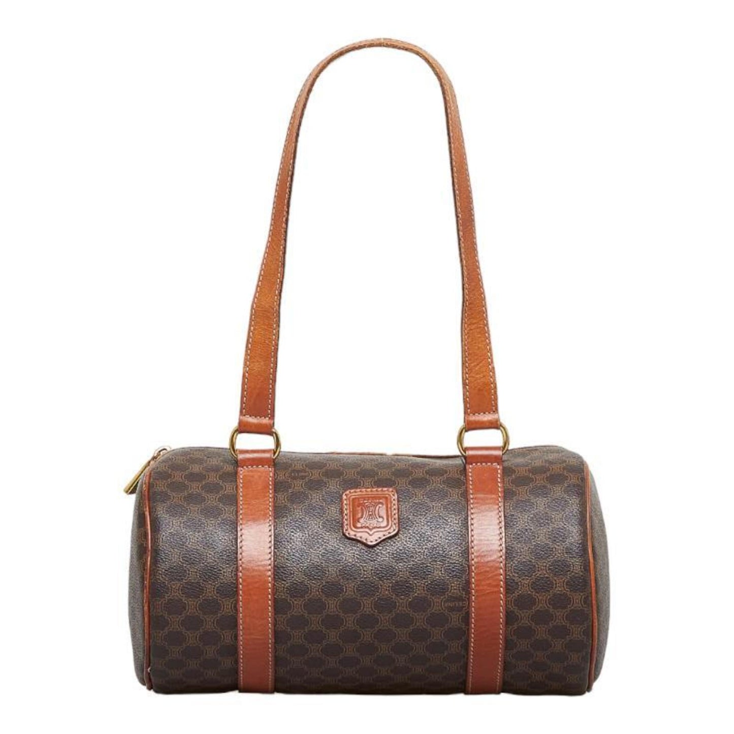 Celine Macadam Handbag MC96 Brown PVC Leather Ladies