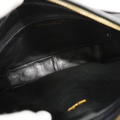 Chanel[3bd5058] Auth  Shoulder Bag Matelasse Chain Shoulder with Fringe Lambskin Black Gold metal