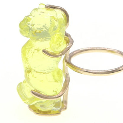 Christian Dior Yellow Metal Plastic Band Ring ()