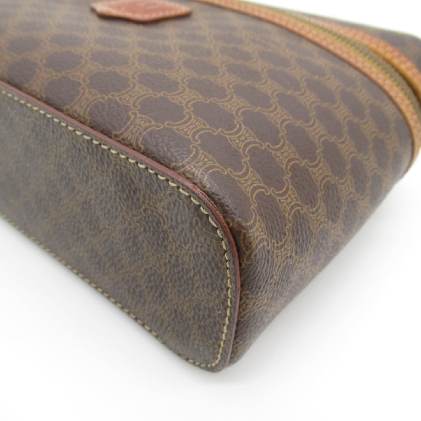 Celine Macadam vanity bag Brown PVC coated canvas