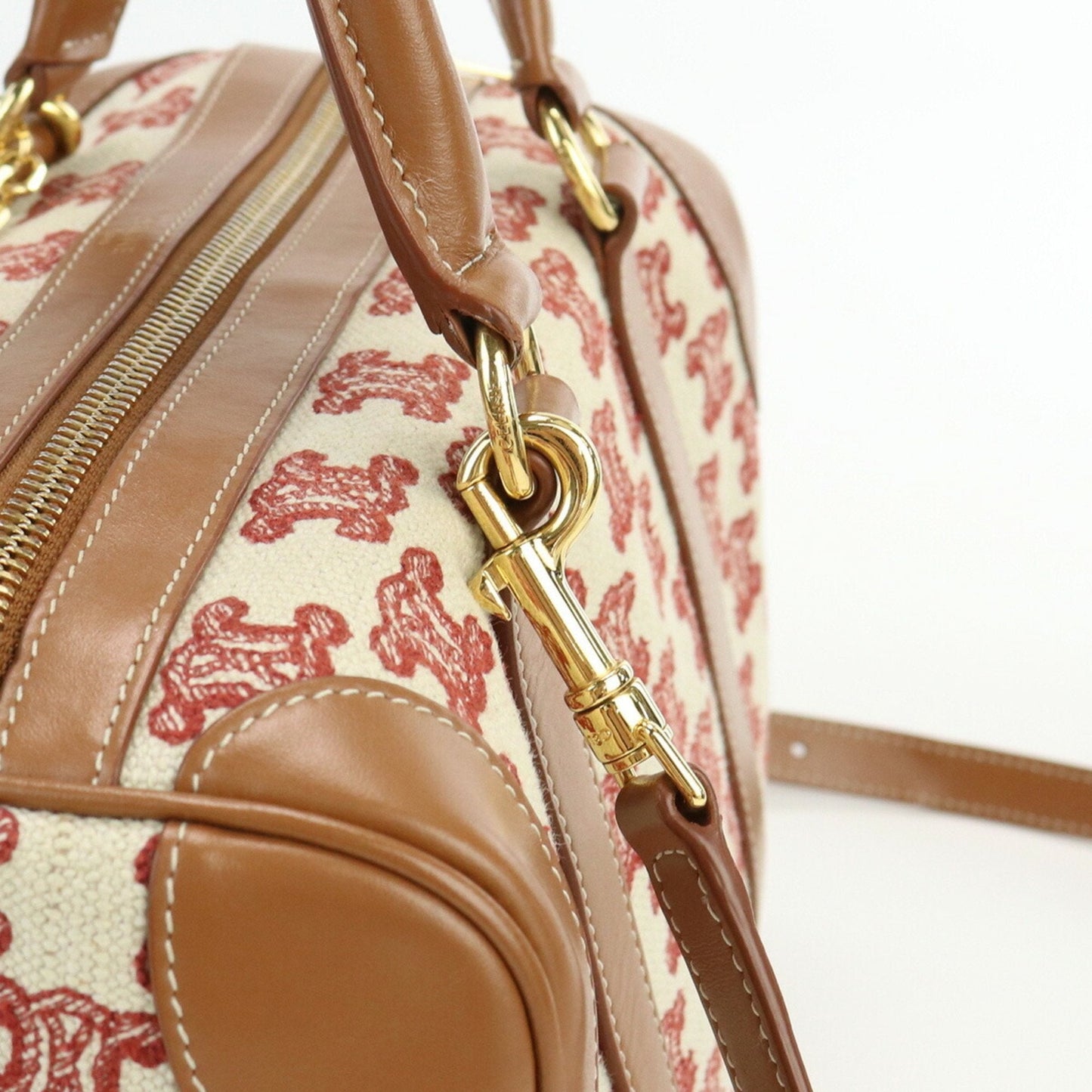 Celine Small Boston Bag Triomphe 19365 2CS8 Canvas Ladies