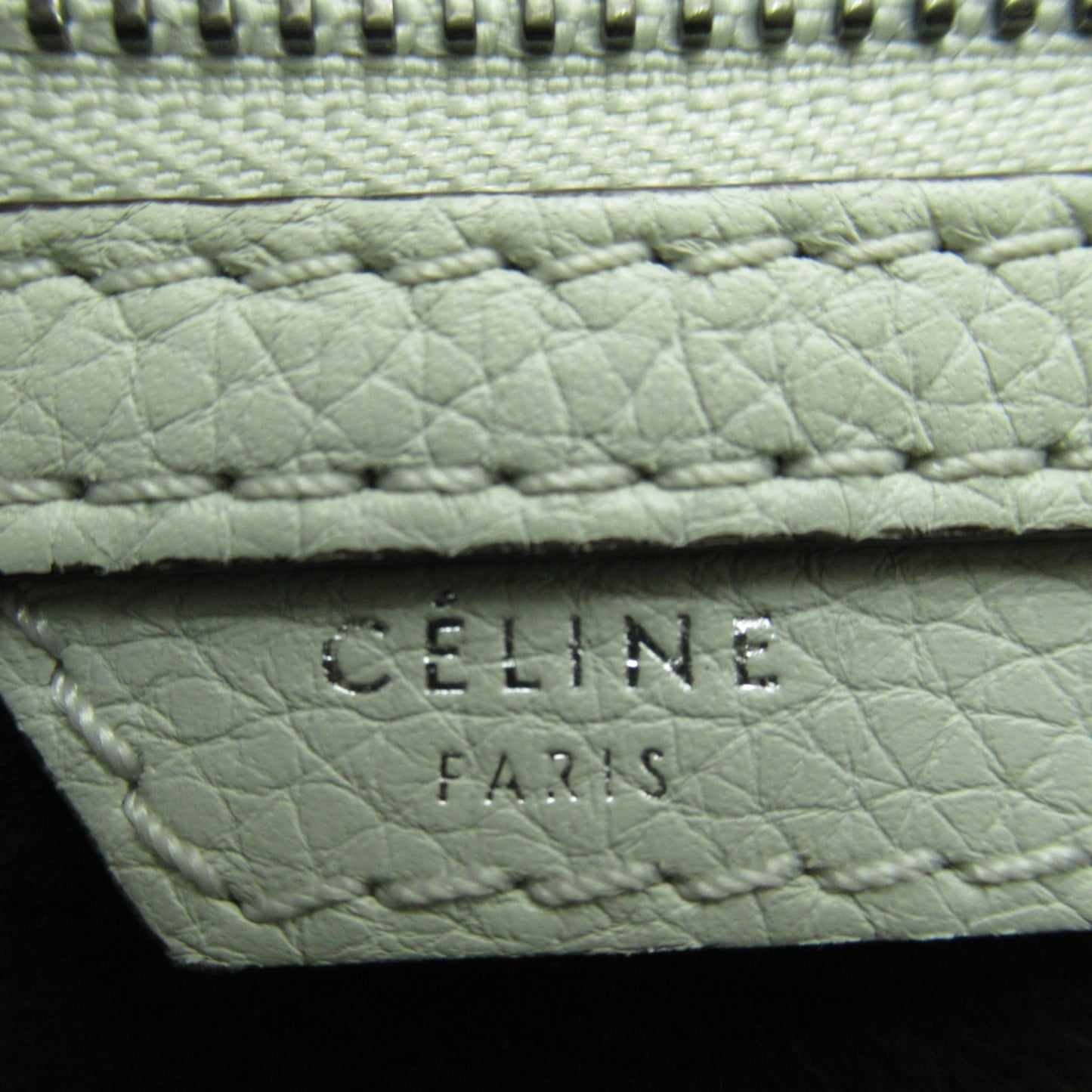 Celine luggage micro handbag Green cream green leather