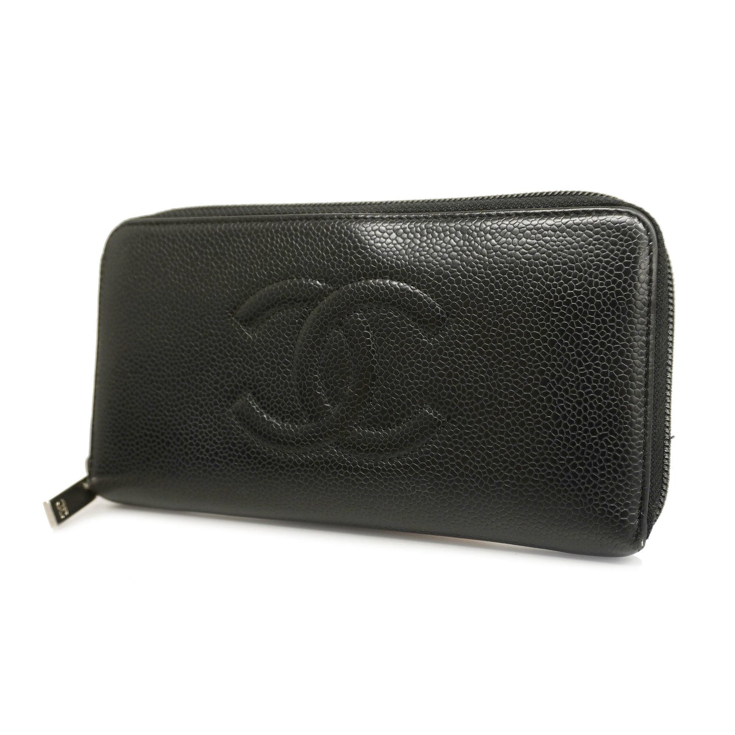 ChanelAuth  Long Wallet [bi-fold] Gold Hardware Women's Caviar Leather Long Wall