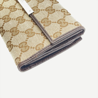 Gucci Beige Gg Canvas Long Wallet (Bi-Fold)