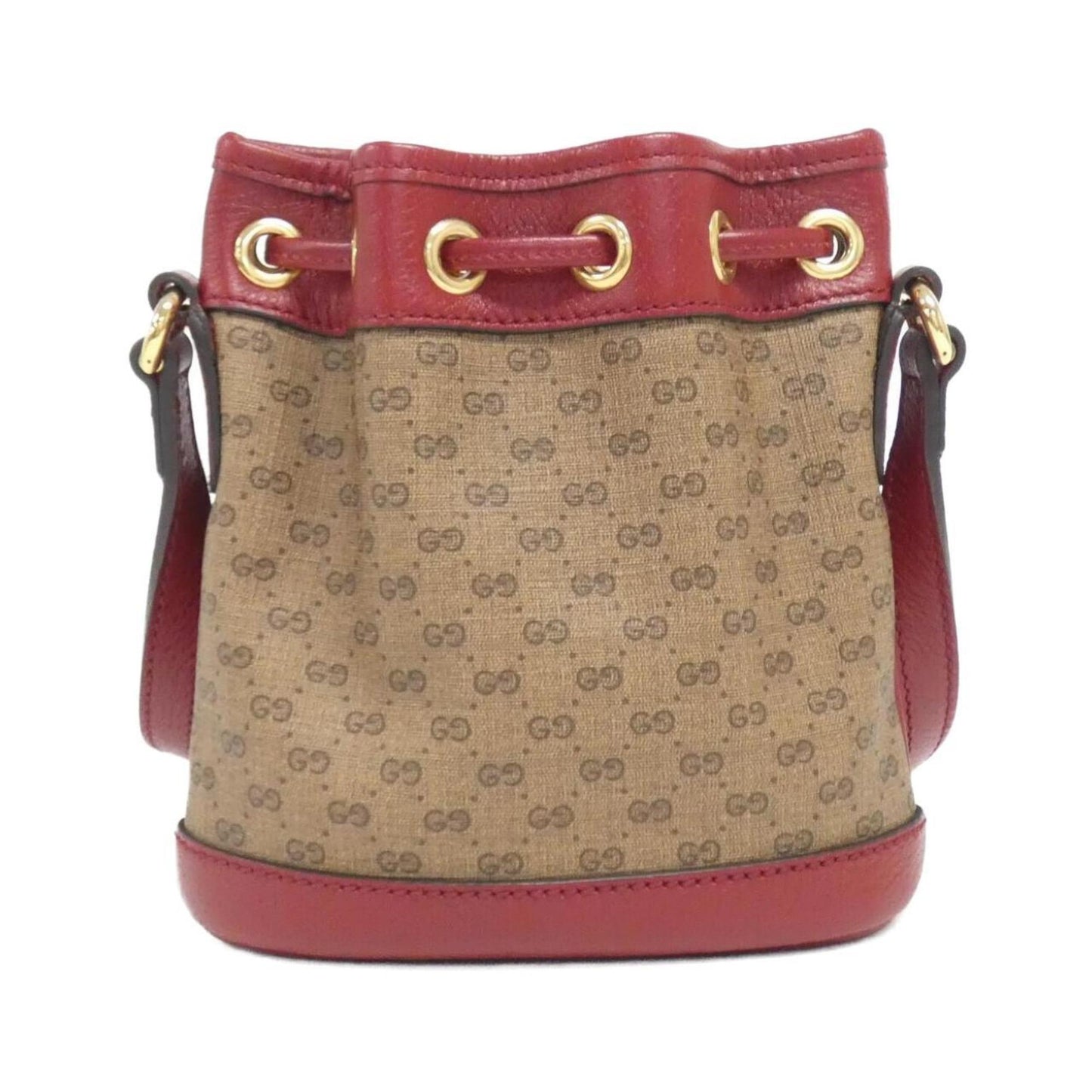 Gucci Beige Cherry Red Gg Supreme Leather Shoulder Bag