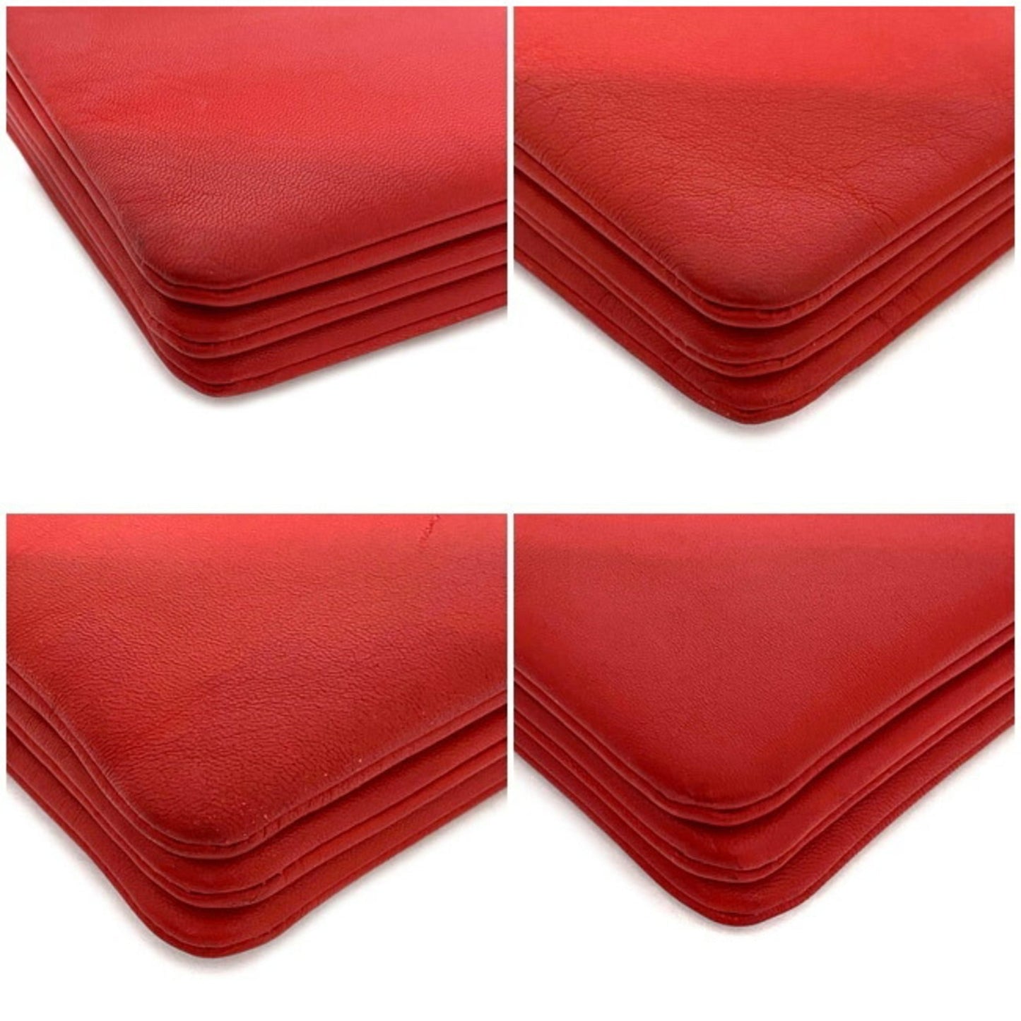 Celine Shoulder Bag Trio Large Red Gold 171453ETA 27ED Leather Smooth Lambskin Celine Pochette Crossbody Carry Thin Ladies