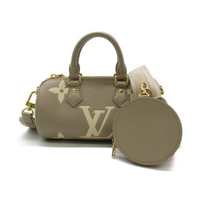 LOUIS VUITTON Papillon BB Shoulder Bag Beige Turtle claim Monogram empreinte leather M46031