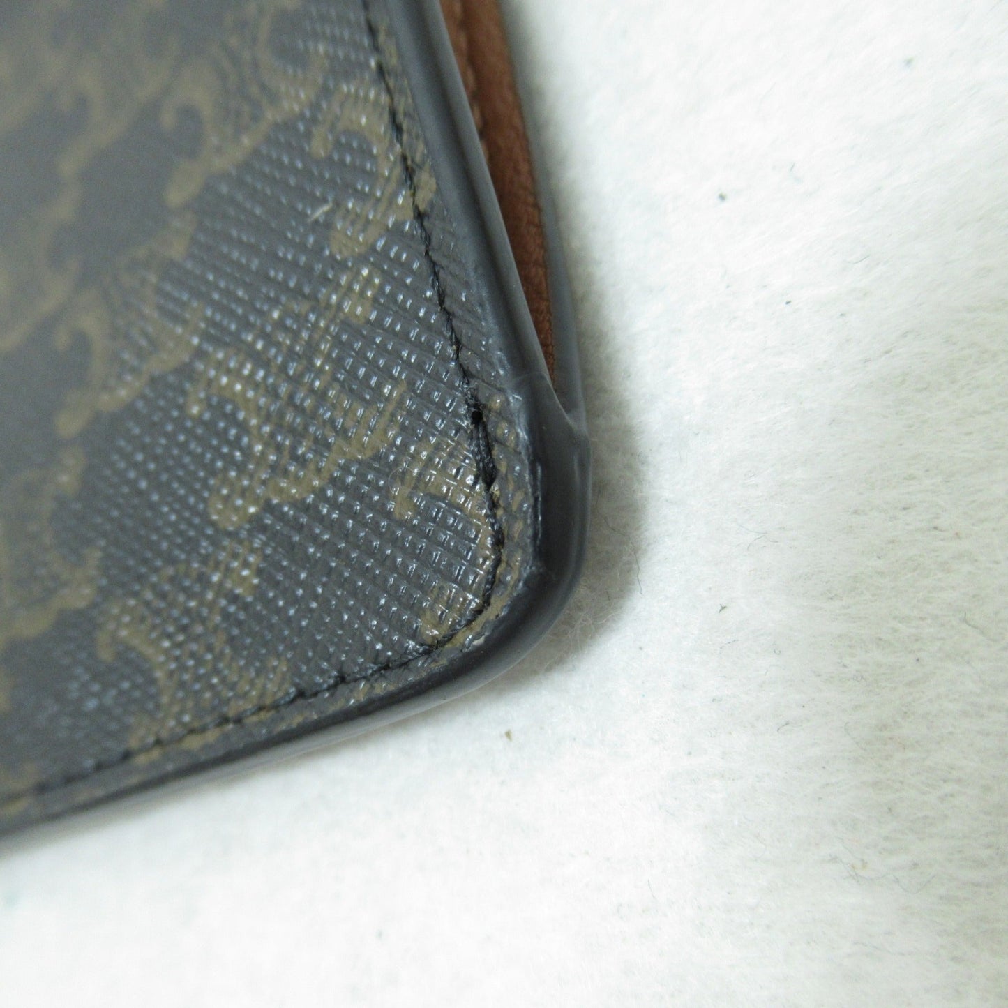 Celine Phone case Brown Dark brown leather PVC coated canvas