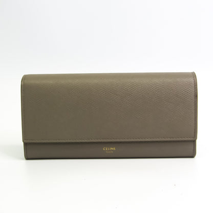 Celine Women's Leather Long Wallet (bi-fold) Gray