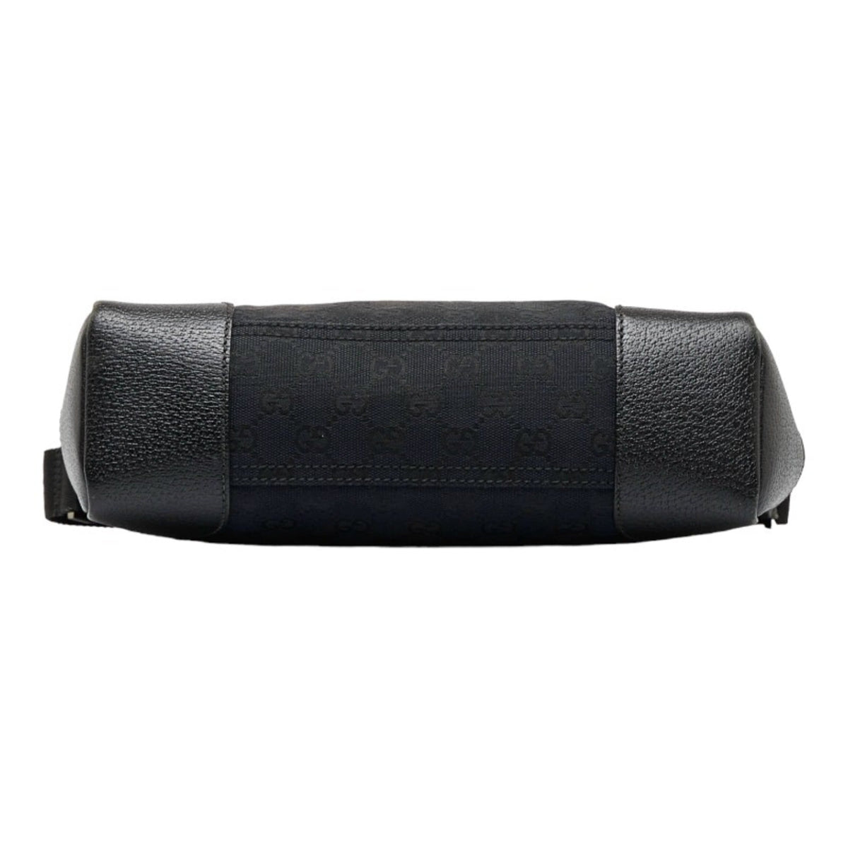 GUCCI GG Canvas Shoulder Bag 114273 Black Leather Women's