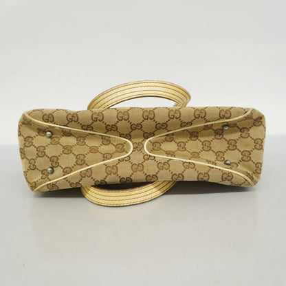 Gucci Brown Ivory Canvas Tote Bag