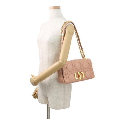 Christian Dior Pink Beige Leather Shoulder Bag ()