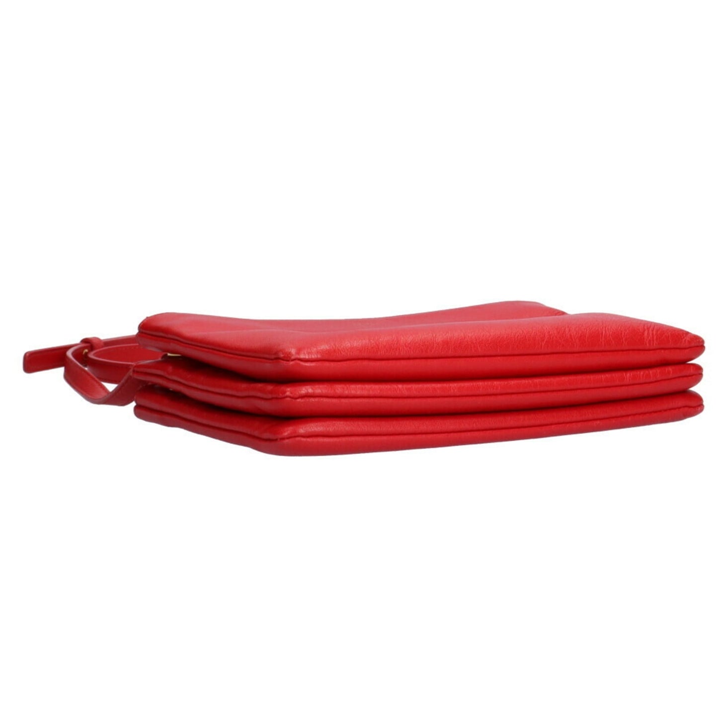 Celine trio small shoulder bag leather red ladies