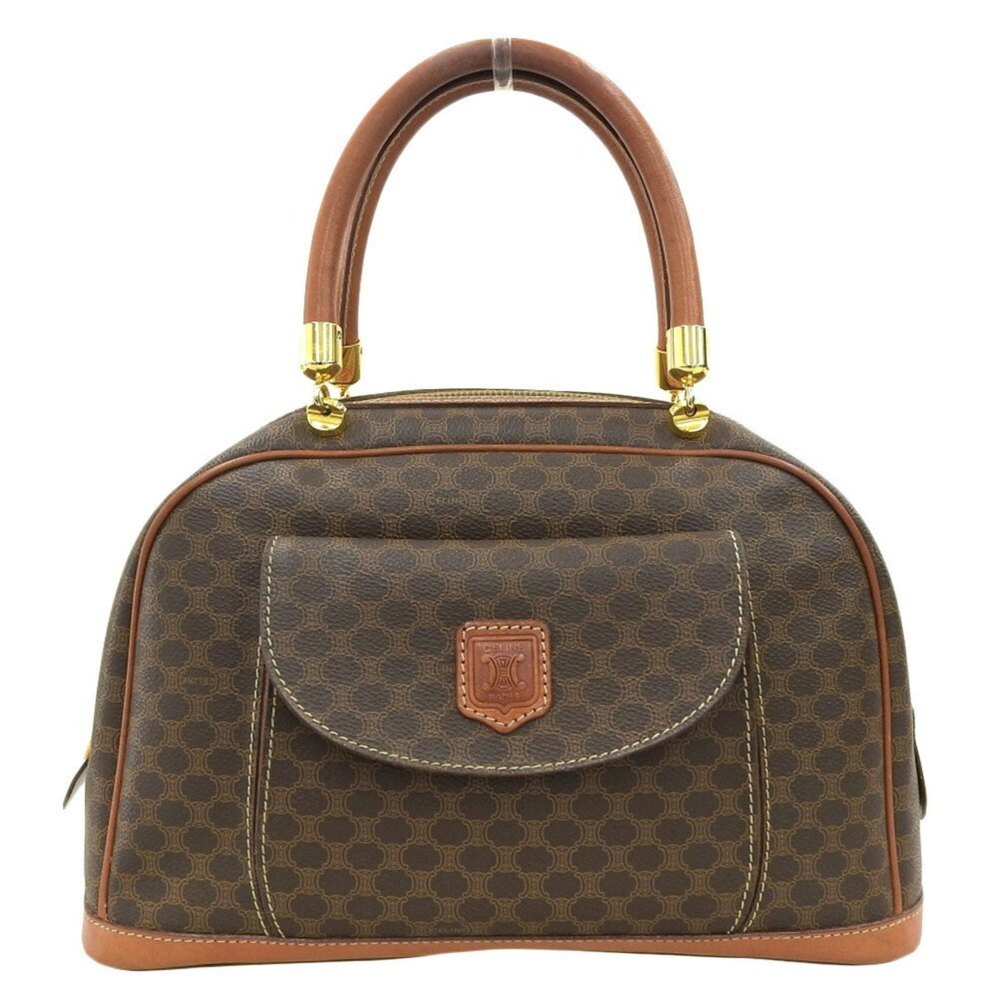 Celine Macadam handbag Boston brown tea M94