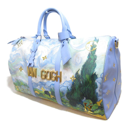 LOUIS VUITTON Van Gogh Keepall Bandouliere 50 Boston Bag Blue PVC coated canvas Masters collection M43347