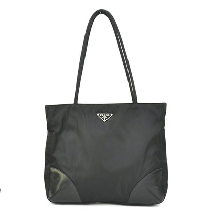 Prada shoulder Bag tote nylon / leather black silver unisex