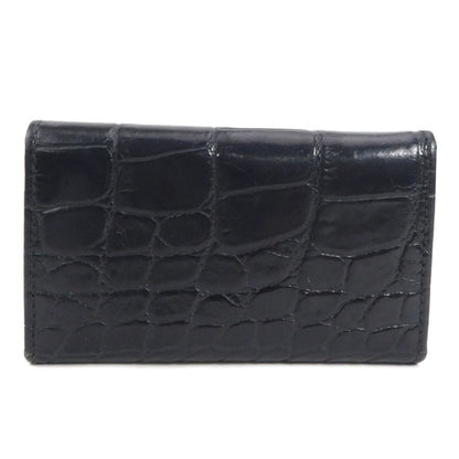 Prada key case embossed leather black unisex 2M0025