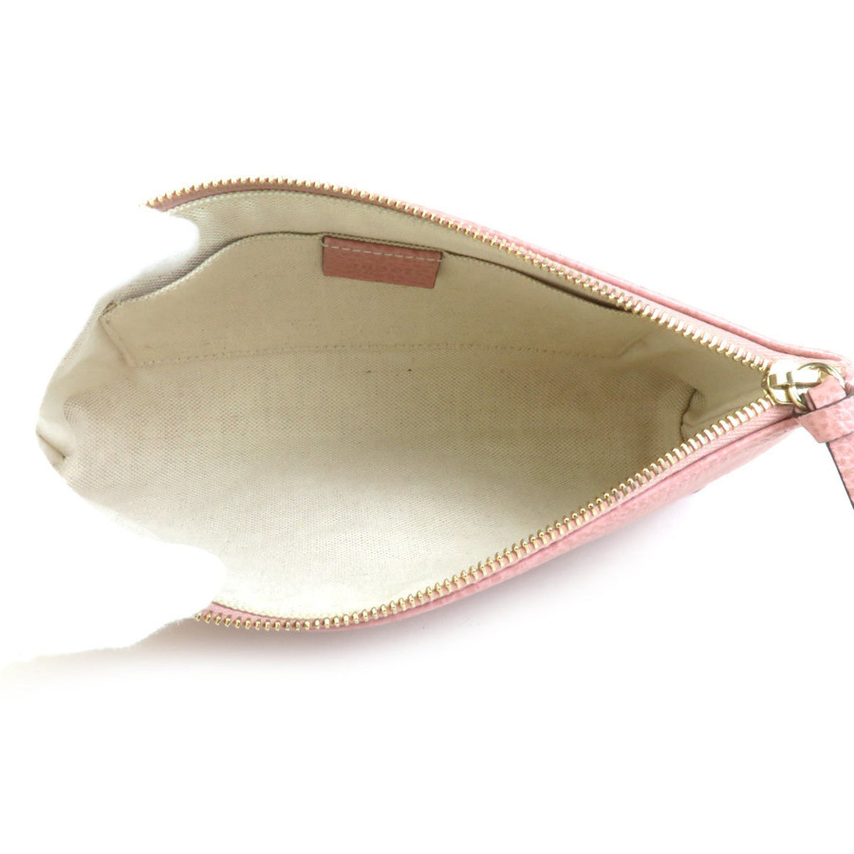 Gucci Pink Beige Leather Pouch