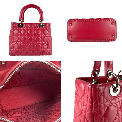 Christian Dior Red Color Leather Handbag Shoulder Bag ()