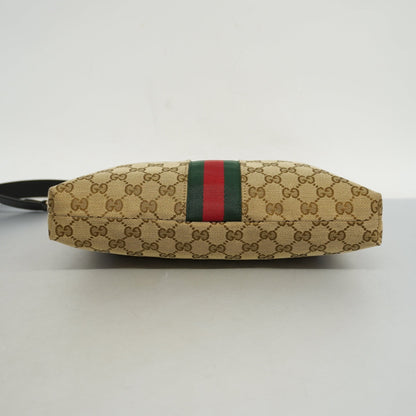 GUCCI  Sherry Line 388926 Unisex GG Canvas,Leather Shoulder Bag Beige,Black