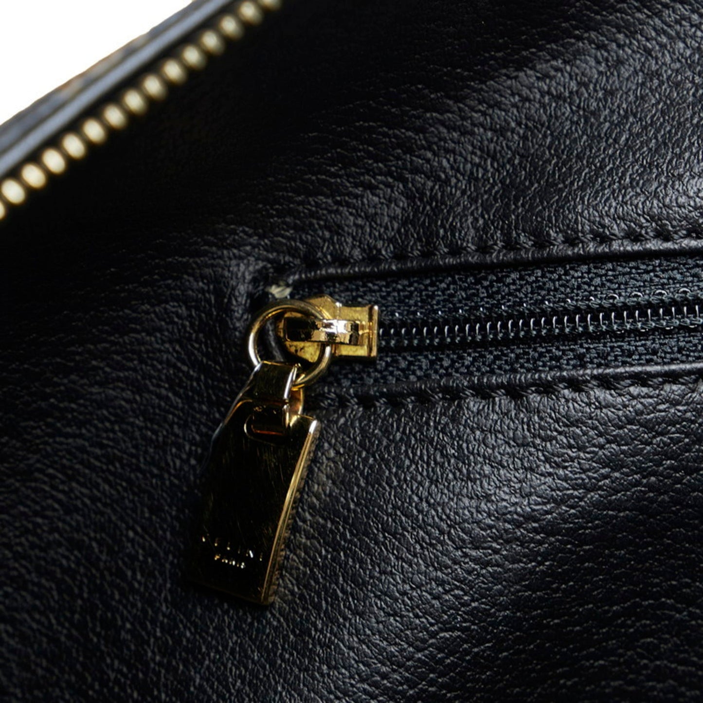 Celine Macadam Boston Bag Brown Black PVC Leather Ladies