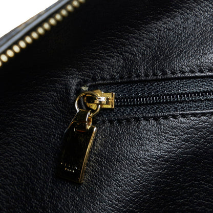 Celine Macadam Boston Bag Brown Black PVC Leather Ladies