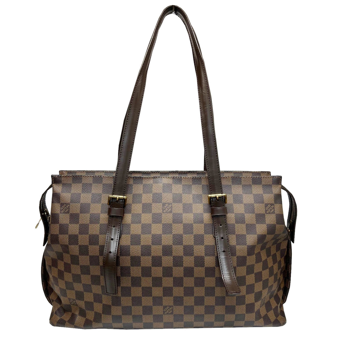 Louis Vuitton Damier Chelsea N51119 TH1088 Tote Bag Shoulder PVC Leather Brown Men's Women's