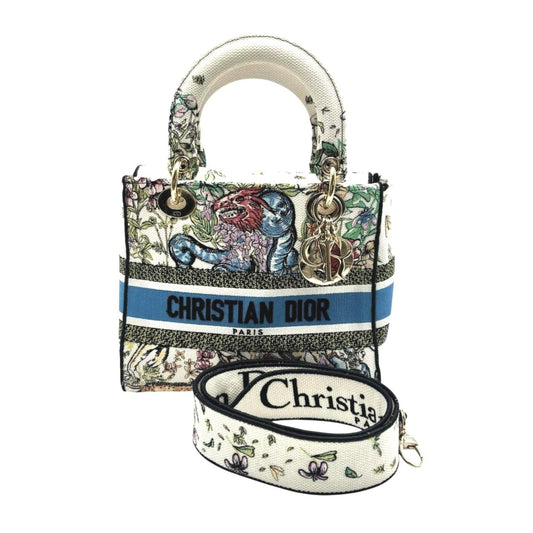 Christian Dior Lady Dior Multi-Color Canvas Handbag ()