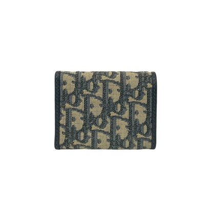 Christian Dior Navy Canvas Leather Wallet (Tri-Fold) ()