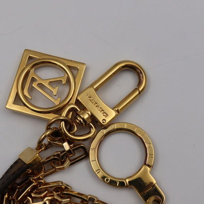 LOUIS VUITTON Chenne Dauphine Keychain M69553 Monogram Reverse Canvas Brown Gold Hardware Key Ring Bag Charm