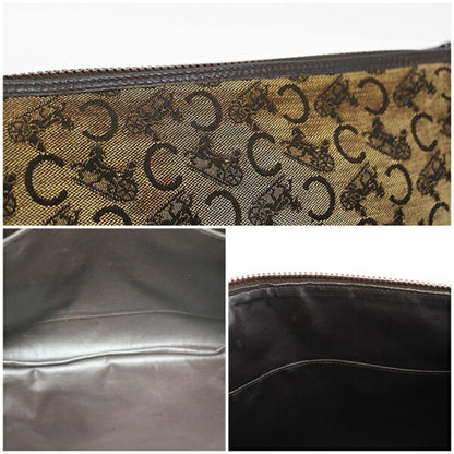 Celine Macadam C Monkey Clutch Bag Second Canvas x Leather Beige Dark Brown Celine Men's