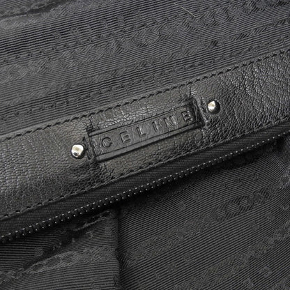 Celine one shoulder bag leather black silver metal fittings